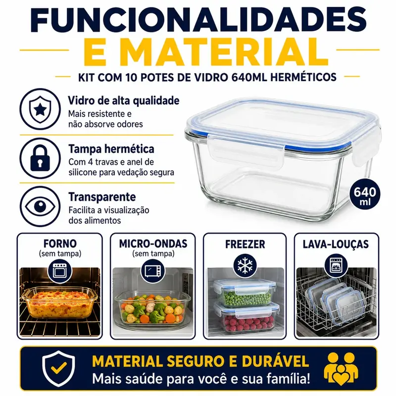 Potes de vidro Inox Home Online